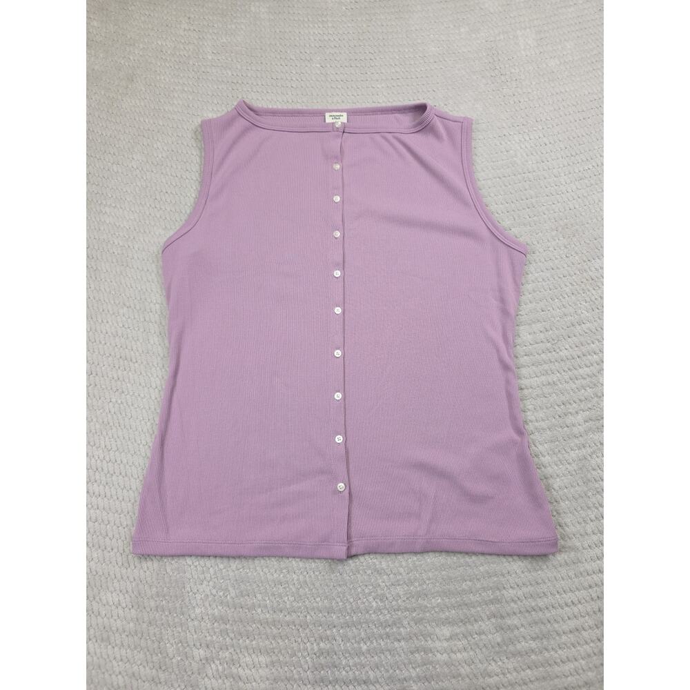 Abercrombie & Fitch Shirt Womens Large Button Front Sleeveless Ribbed